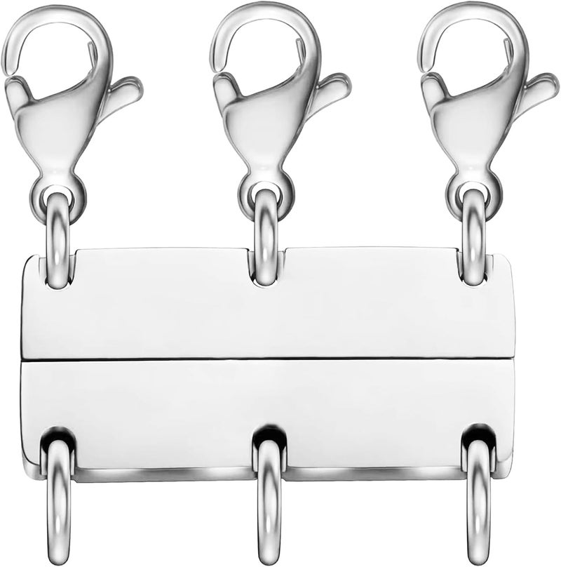 Qulltk Necklace Layering Clasp Magnetic Clasps for Jewelry, Silver Separator for Stackable Necklaces and Chains - Image 1